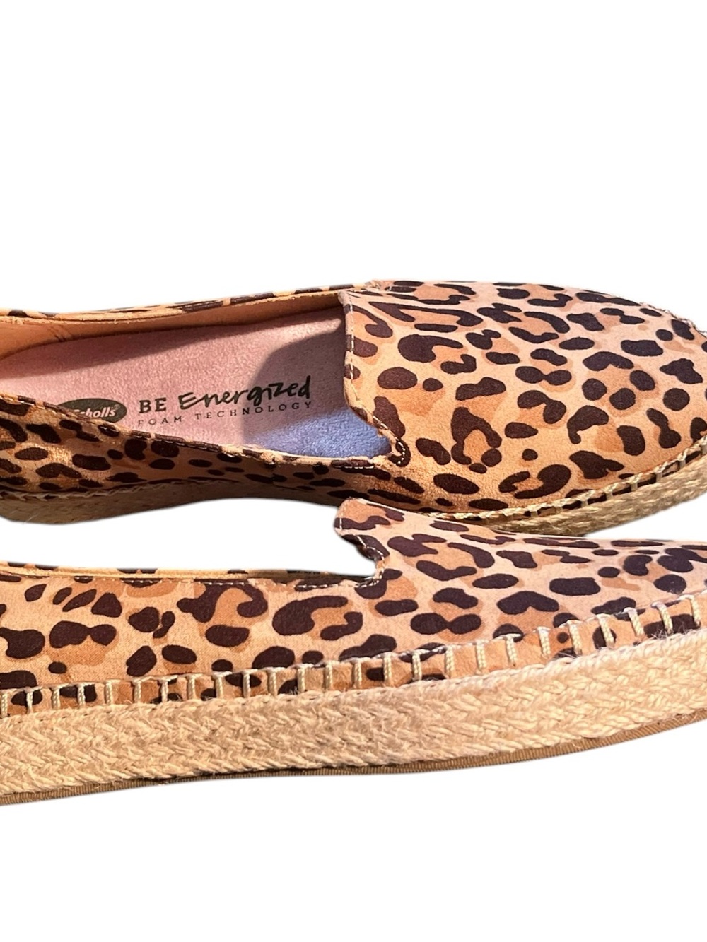 Dr Scholl’s Find Me Leopard Print Espadrille Slip-On Tan/Brown Be Energized foam